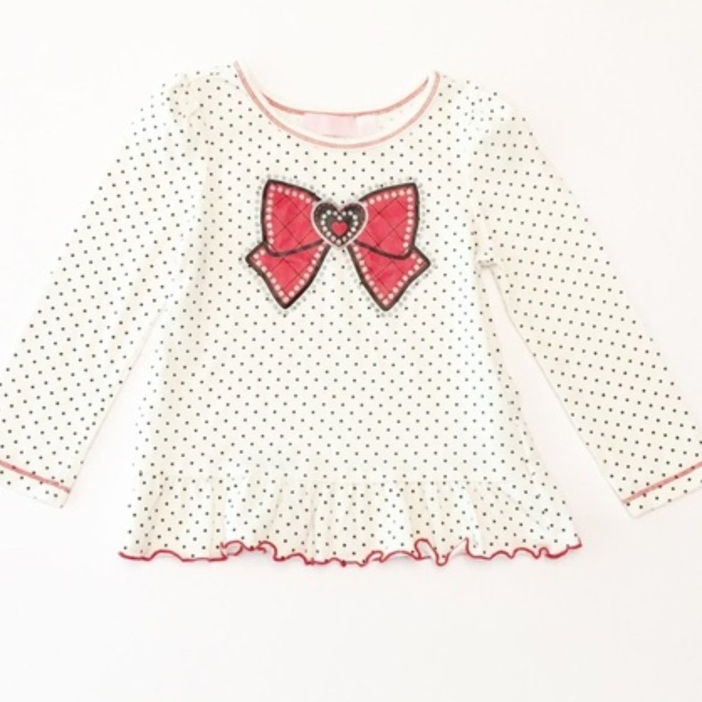 Kids Headquarters Polka dot bow Long sleeve Top